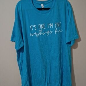 Bella and Canvas "It's Fine I'm Fine Everything's Fine" Light Blue Shirt